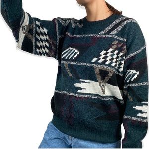 Geometric knit sweatshirt